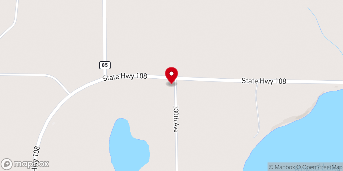 Map showing location of St John's Lutheran Church-Dora