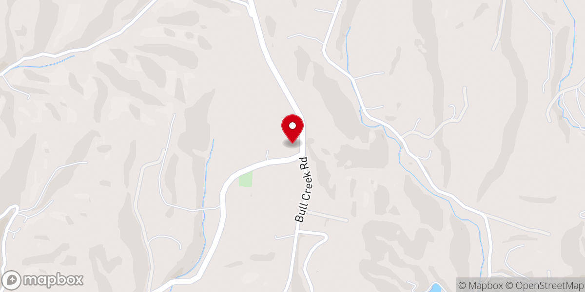 Map showing location of Bull Creek Church