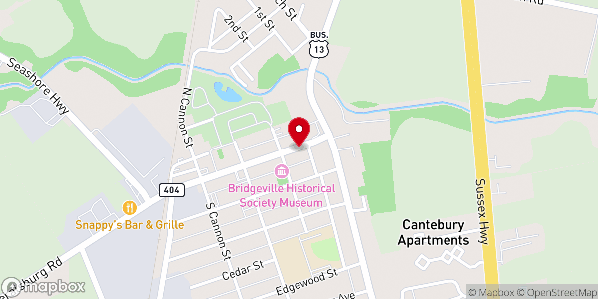 Map showing location of Iglesia Pentecostes "Jesucristo es El Señor" filial Delaware
