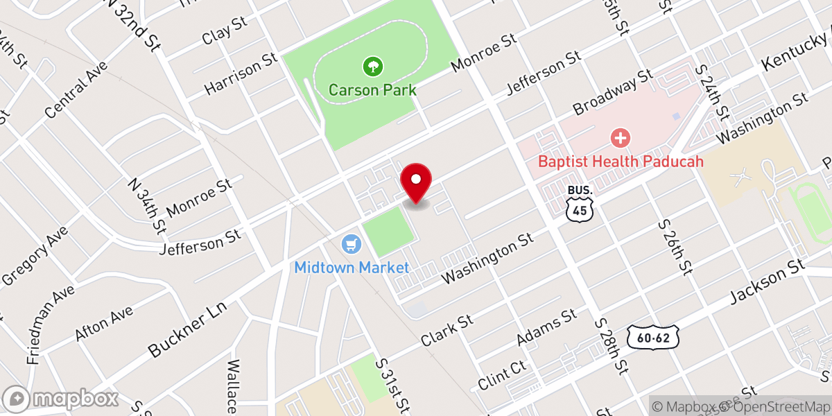 Map showing location of First Baptist School-Paducah