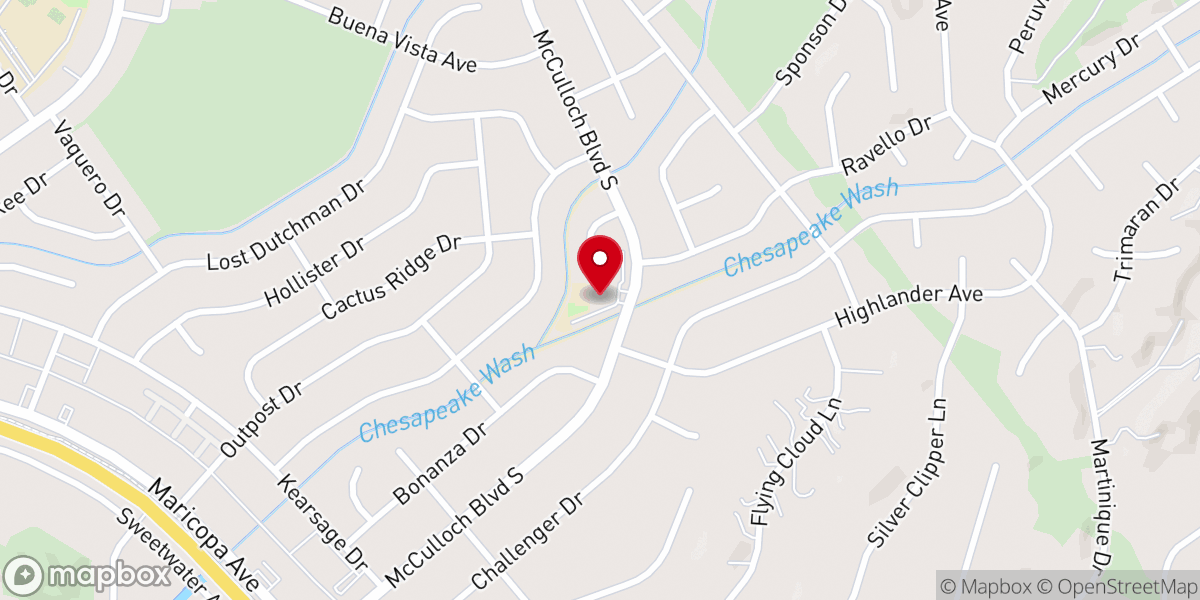 Map showing location of Calvary Baptist Church - McCulloch Campus