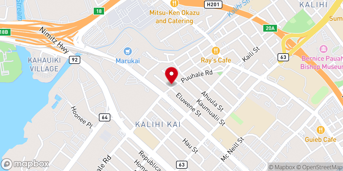 Map showing location of St Anthony Kalihi