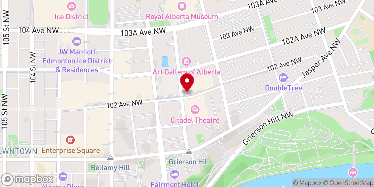 Map showing location of Winspear Centre