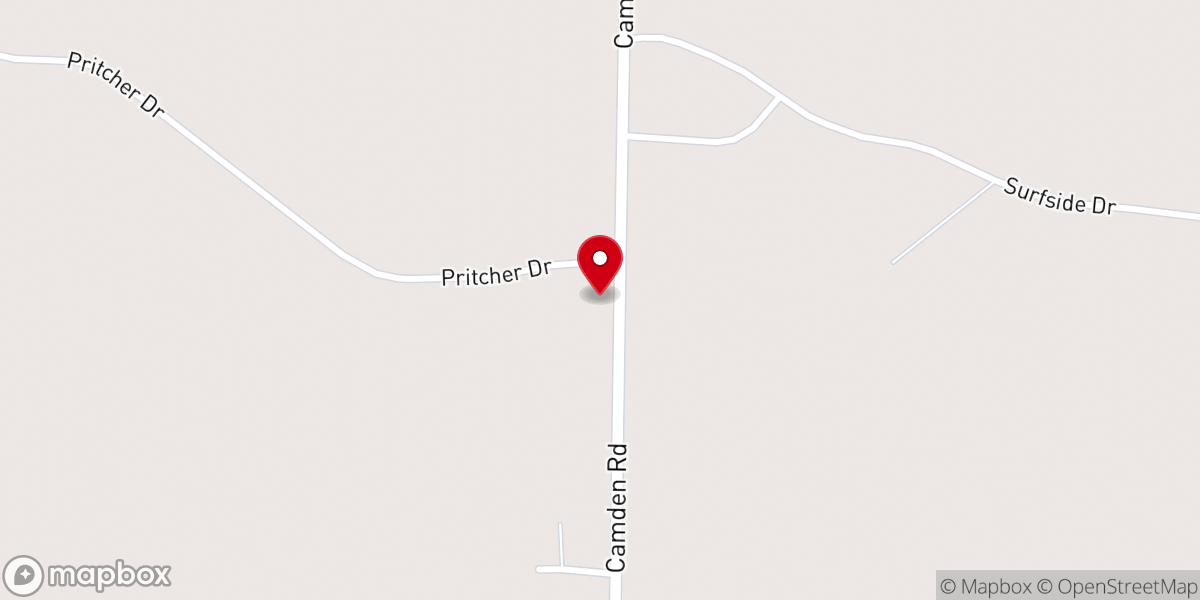 Map showing location of Corinth Baptist Church