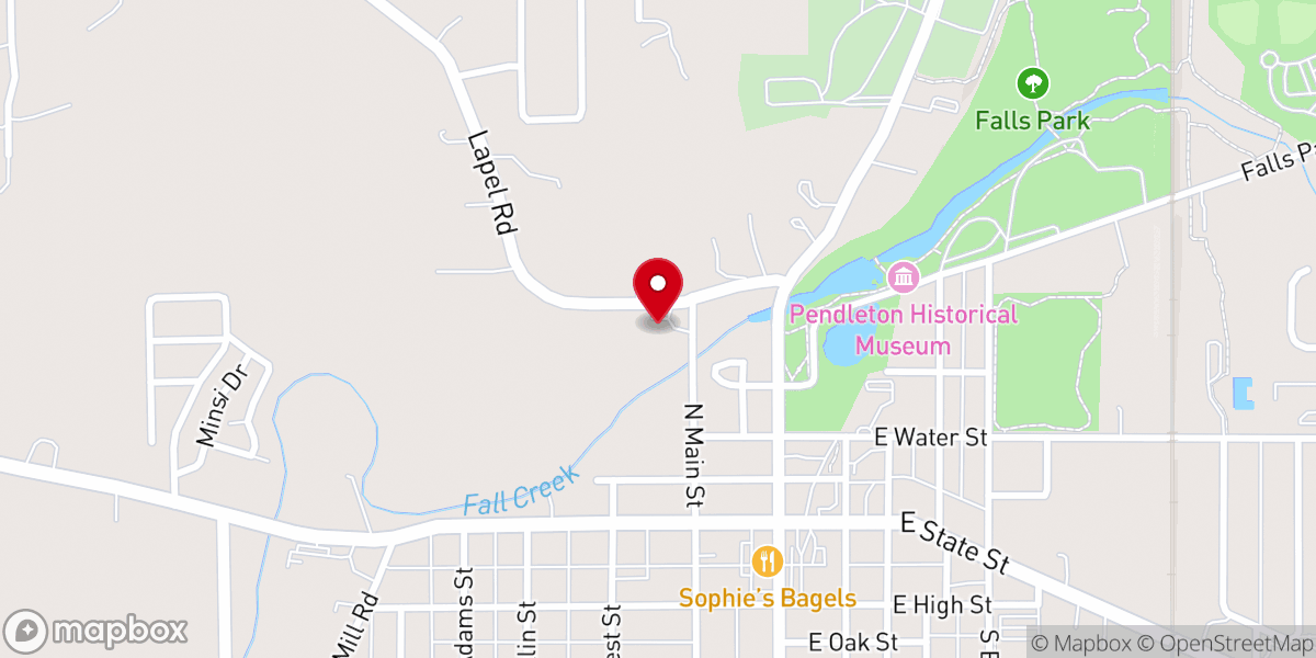 Map showing location of Pendleton Baptist Church