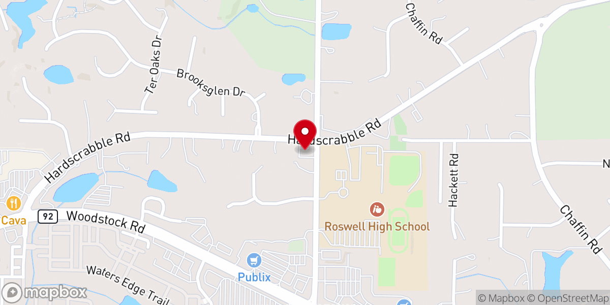 Map showing location of Roswell Church of Christ