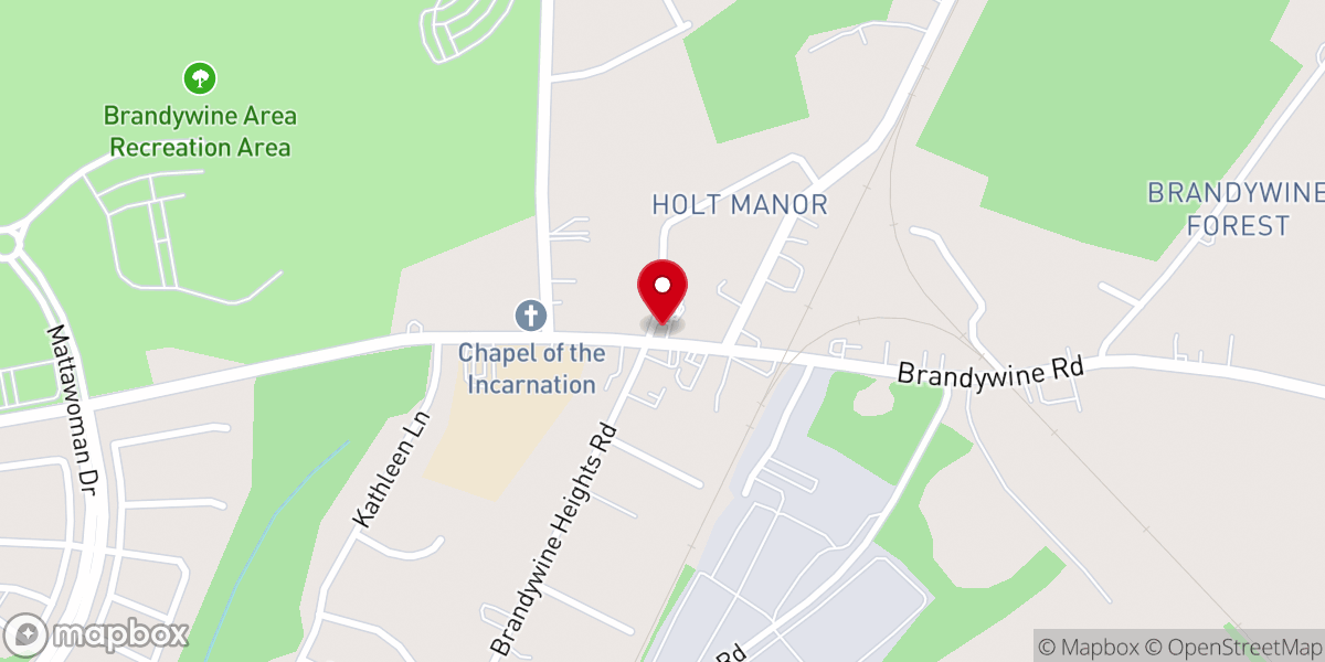 Map showing location of Brandywine Bible Church