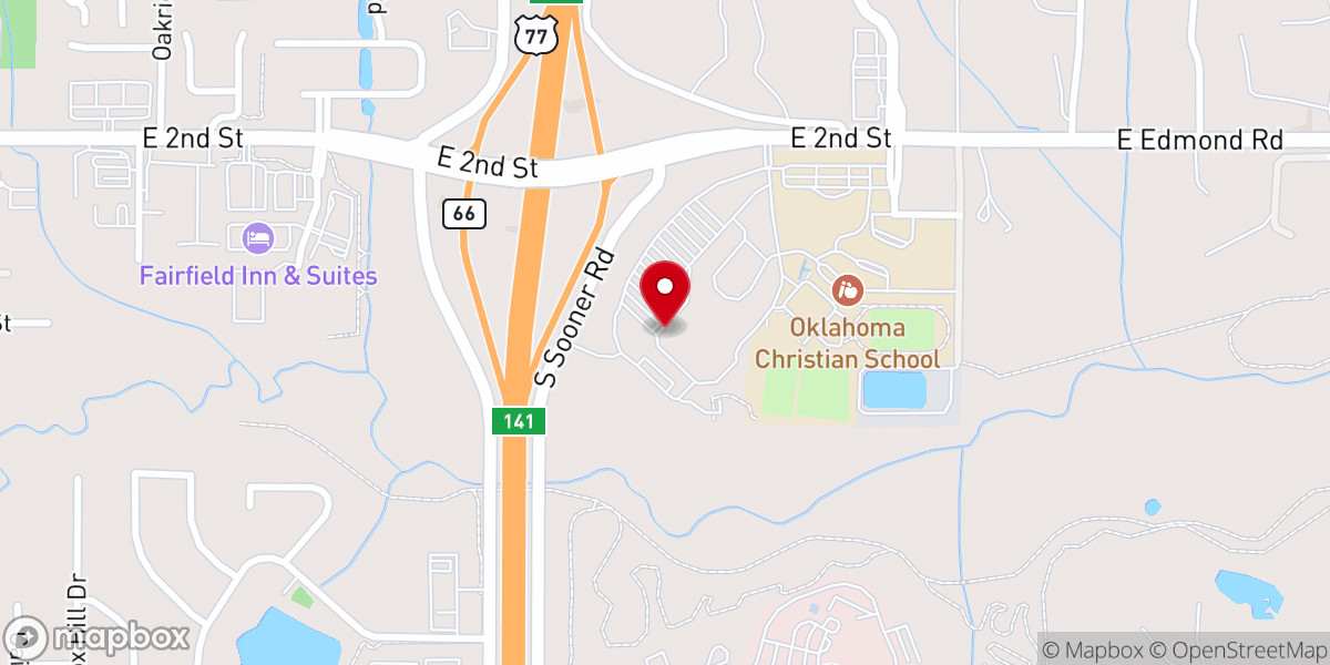 Map showing location of Life.Church Edmond