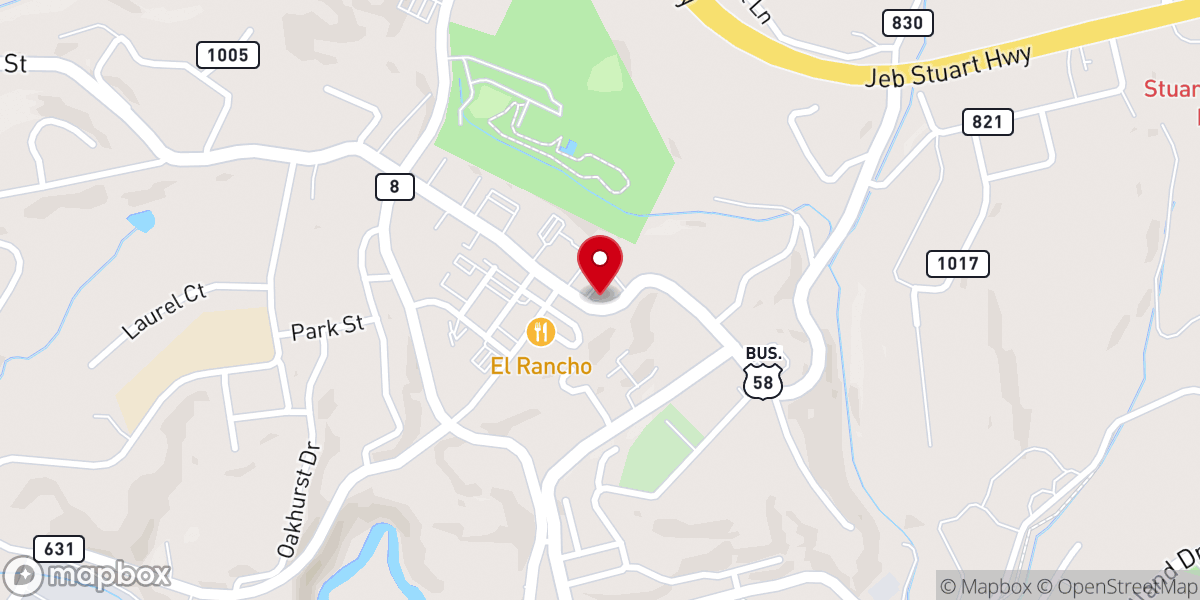 Map showing location of Stuart Church
