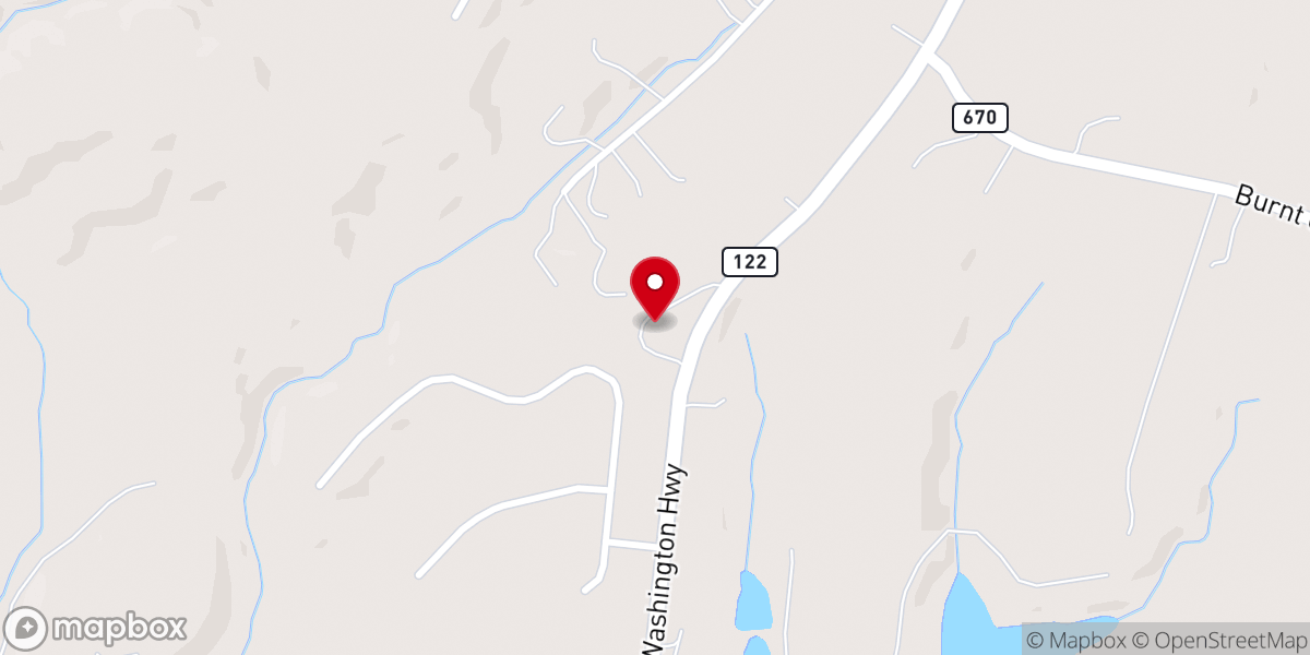 Map showing location of Burnt Chimney Church