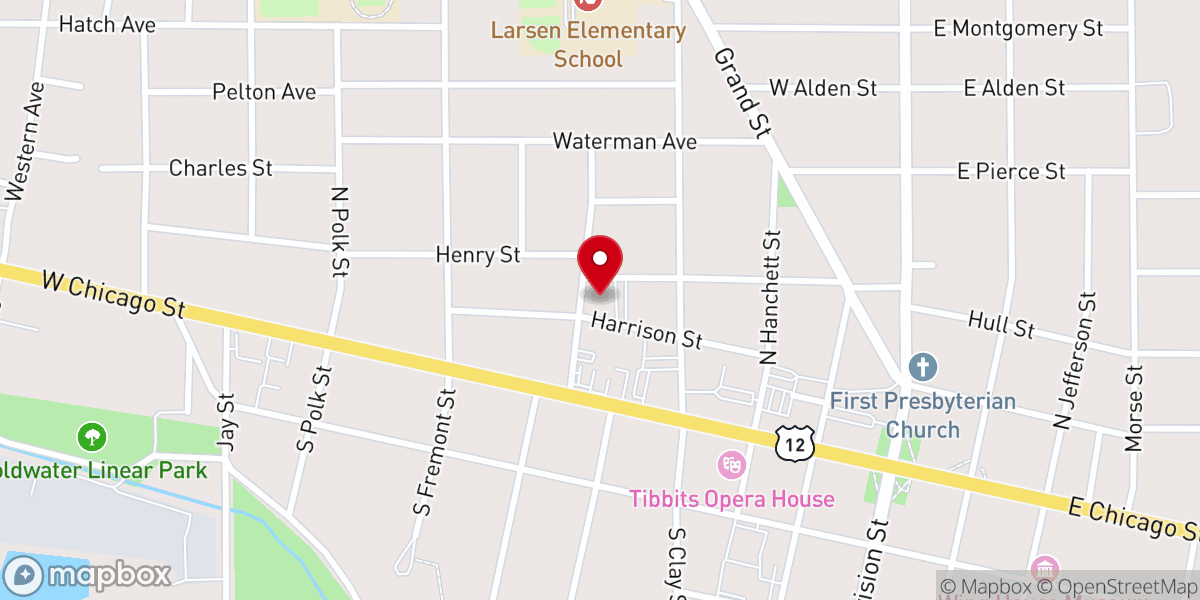 Map showing location of St Charles Catholic Church