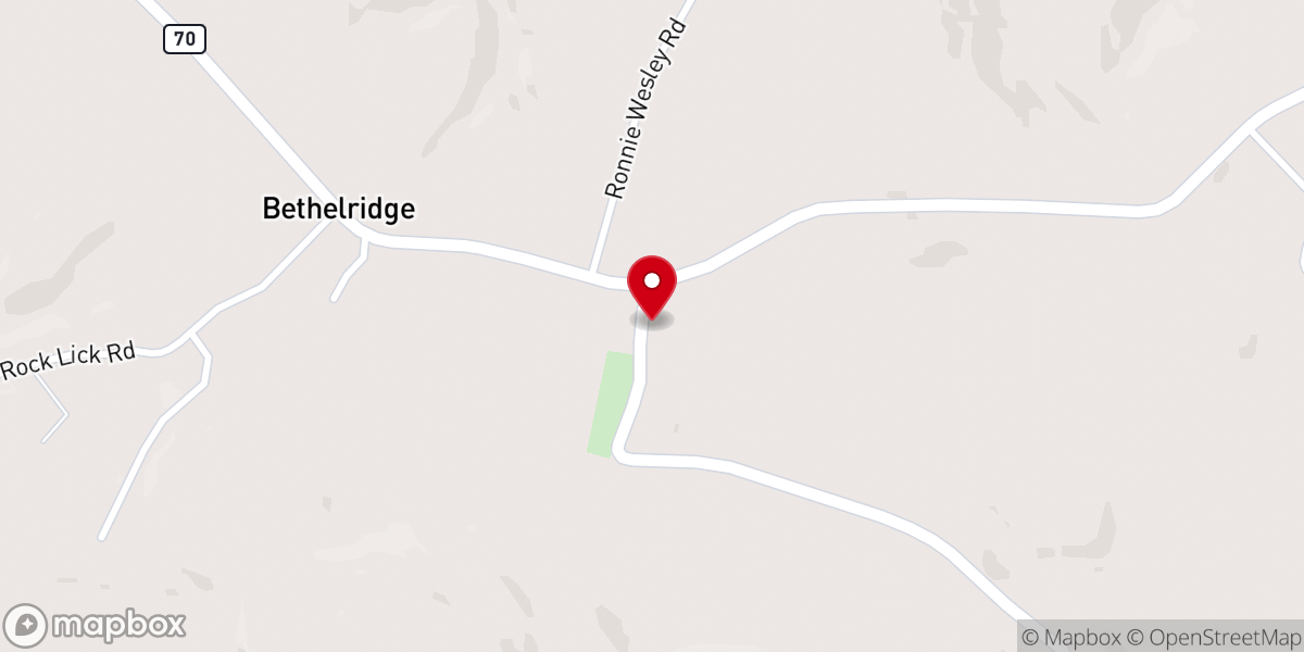 Map showing location of Bethelridge Church