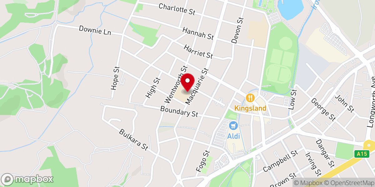 Map showing location of Saint Patrick's Catholic Church