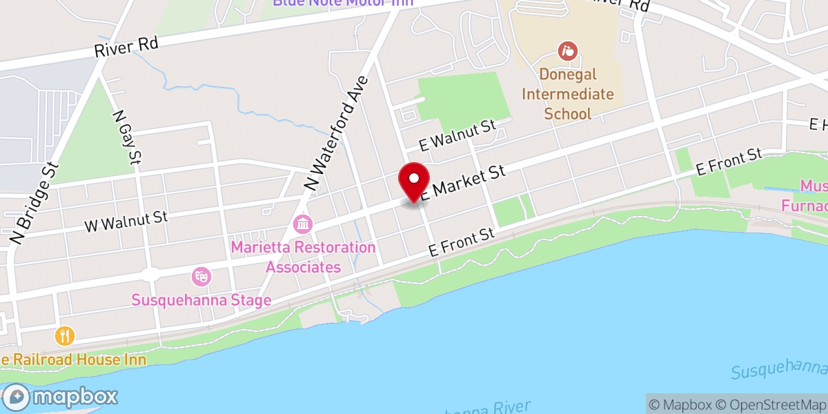 Map showing location of St. John's Episcopal Church