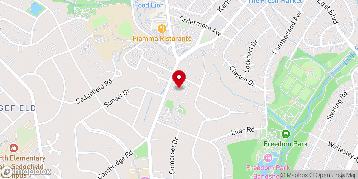 Map showing location of Holy Comforter Episcopal Church