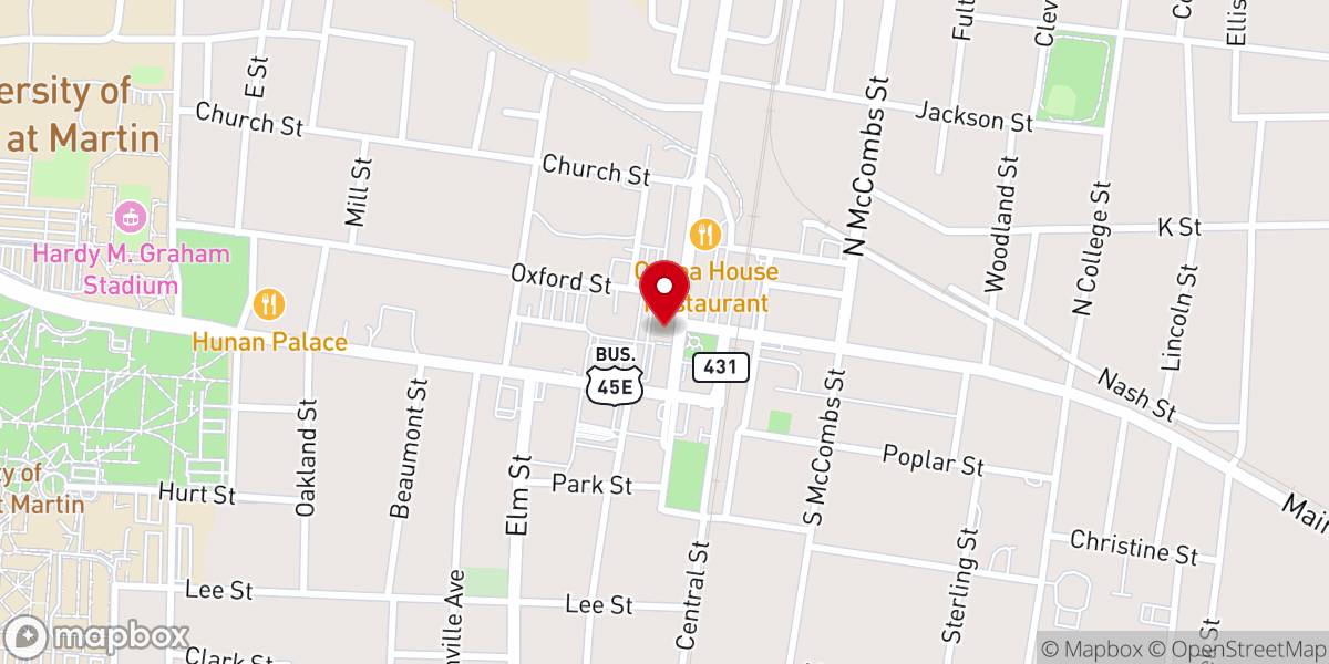 Map showing location of Bible Baptist Church