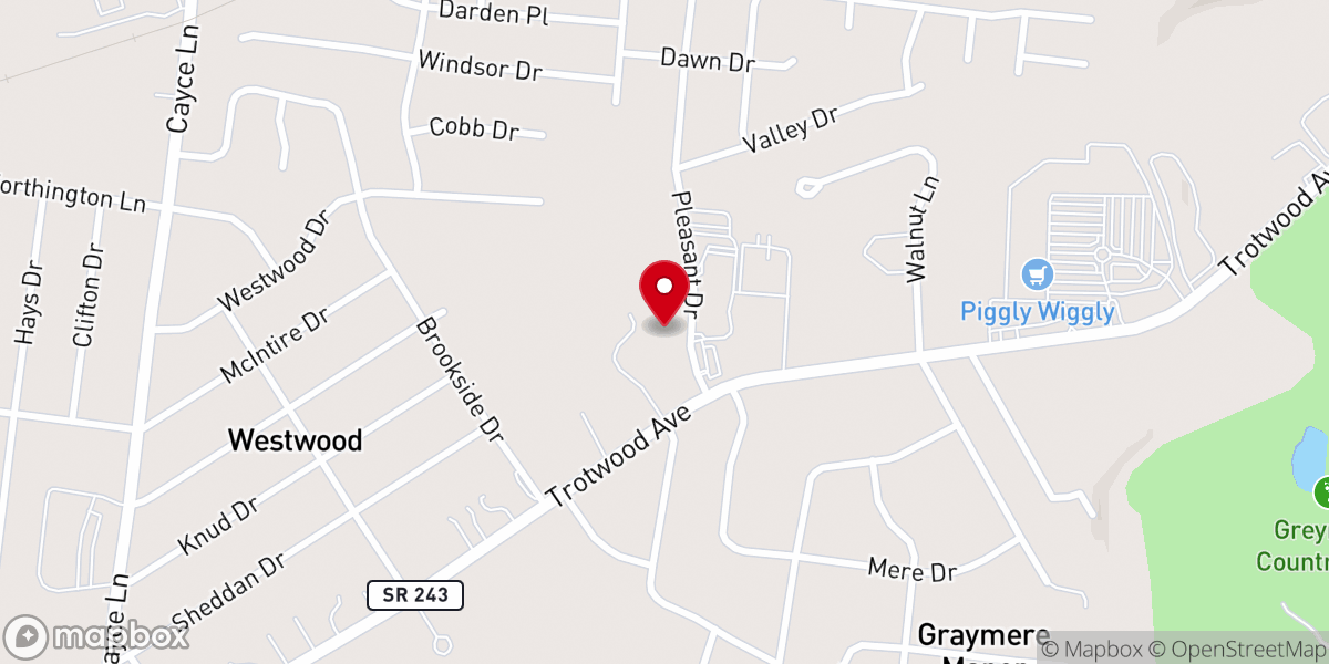 Map showing location of Westminster Presbyterian Church
