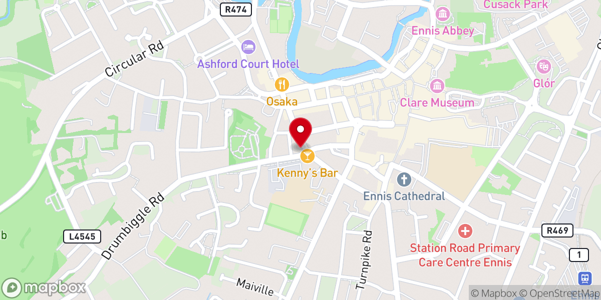 Map showing location of Mulqueens Florists
