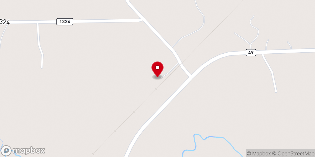 Map showing location of Corinth Baptist Church