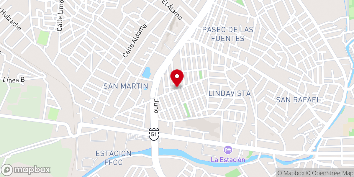Map showing location of Templo de La Santísima Trinidad