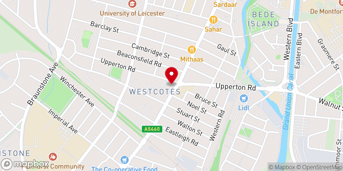 Map showing location of Robert Hall Memorial Baptist Church