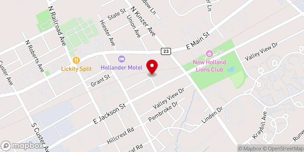 Map showing location of New Holland Church Furniture