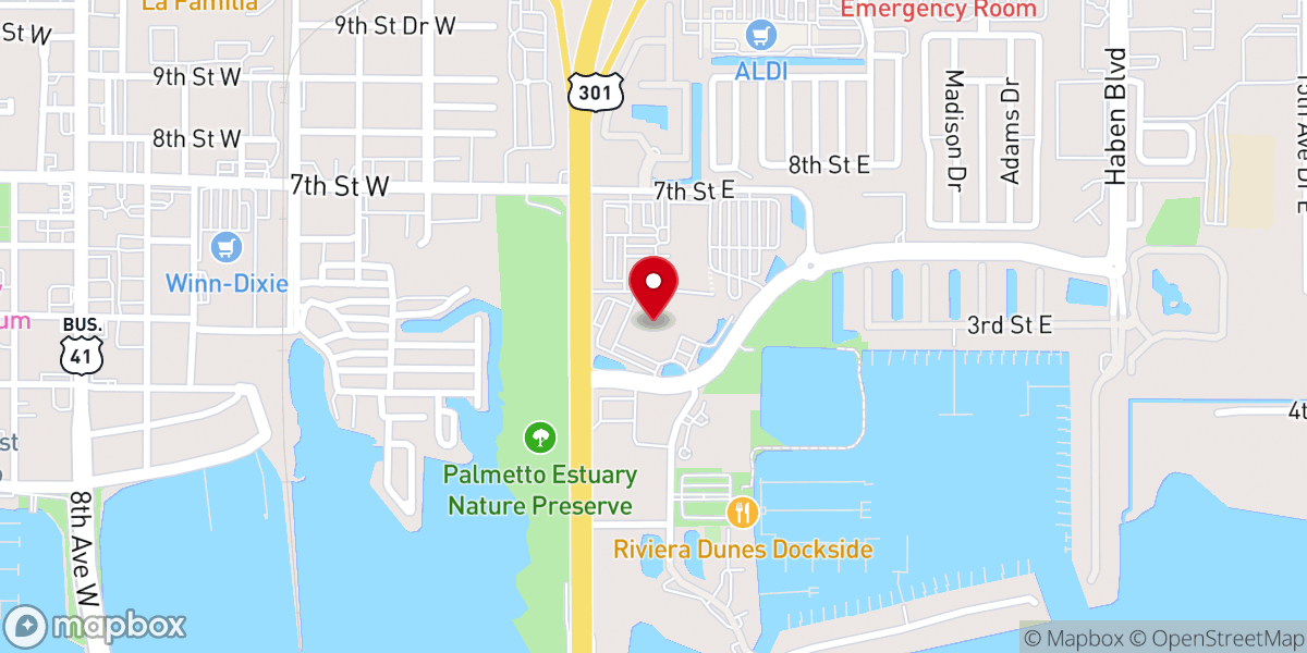 Map showing location of Bradenton Area Convention Center