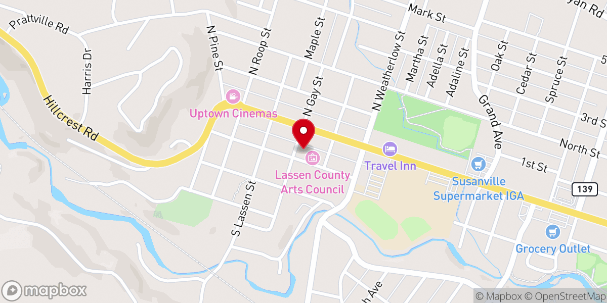 Map showing location of Highland Baptist Church