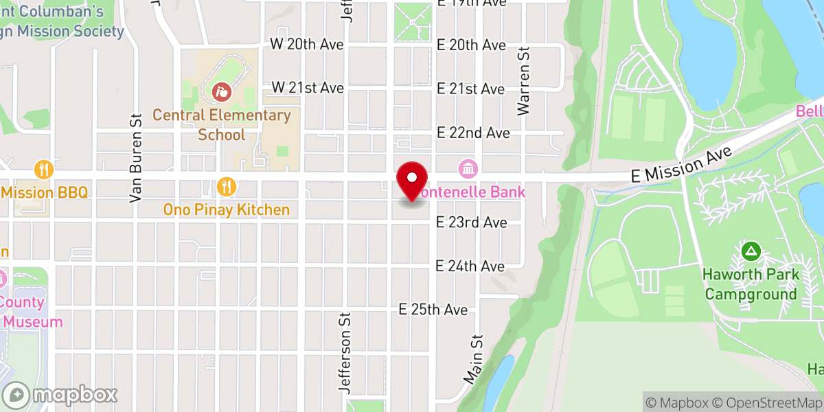 Map showing location of First Baptist Church-Bellevue