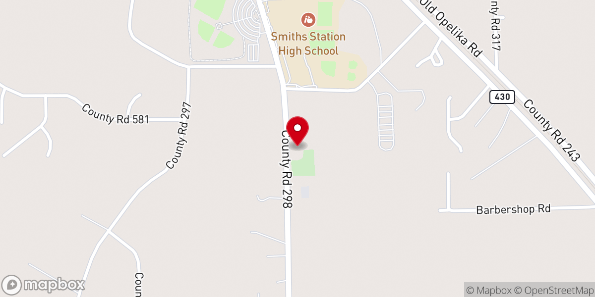 Map showing location of Mt Olive Baptist Church