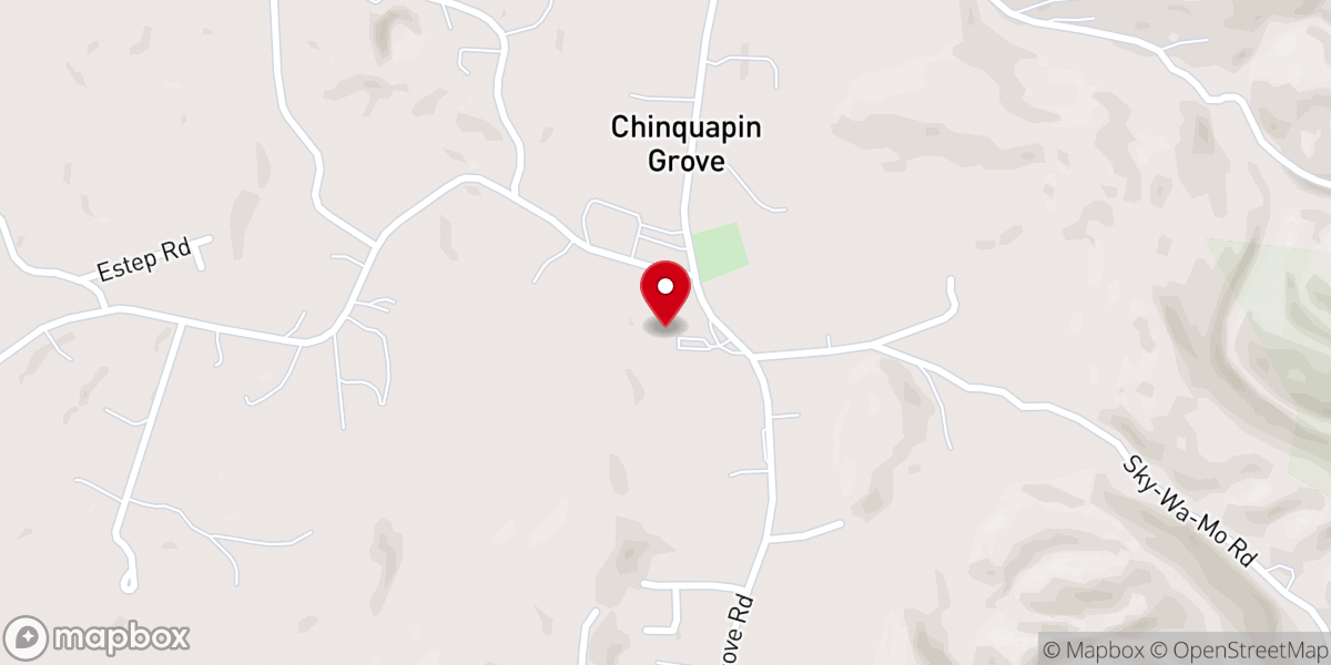 Map showing location of Chinquapin Grove Baptist Church