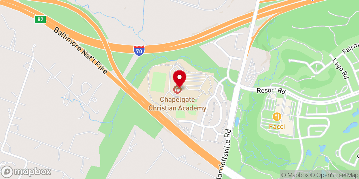Map showing location of Chapelgate Presbyterian Church, PCA