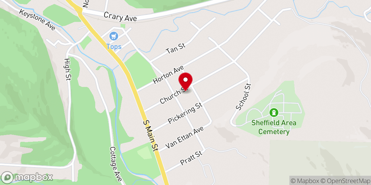 Map showing location of Bethany Evangelical Lutheran Chc