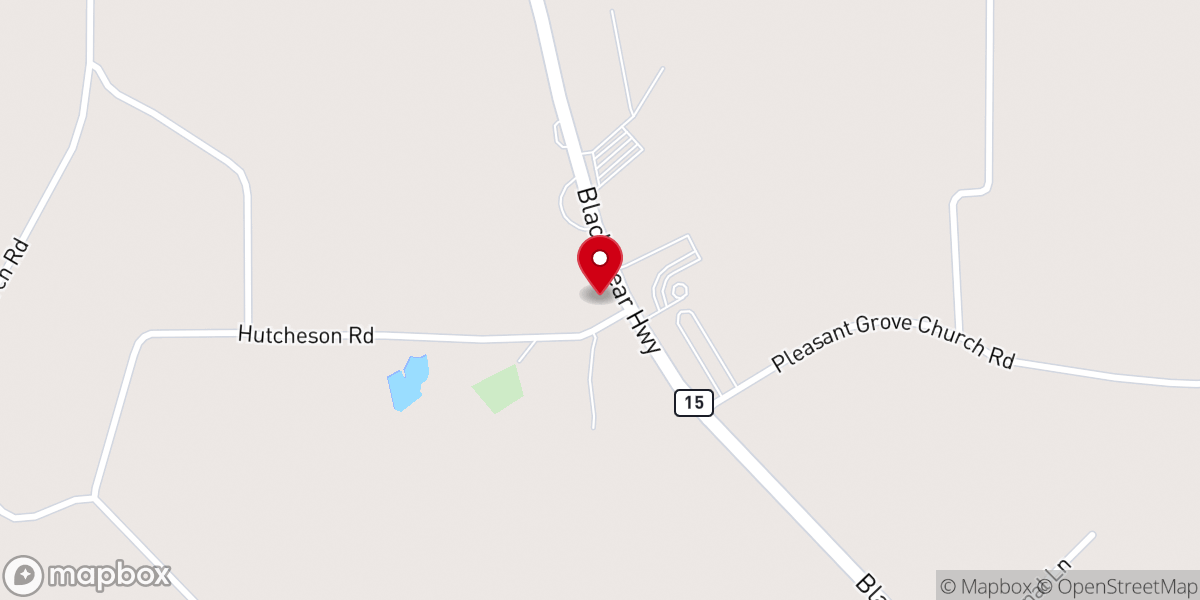 Map showing location of Pleasant Grove Baptist Church