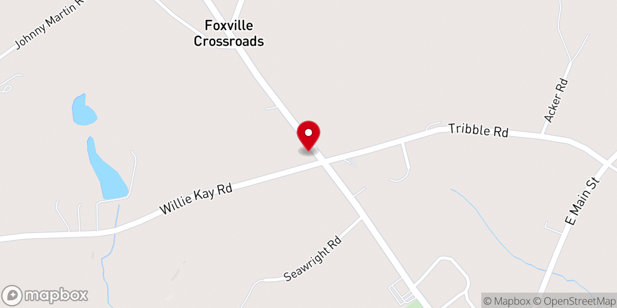 Map showing location of Forksville Baptist Church