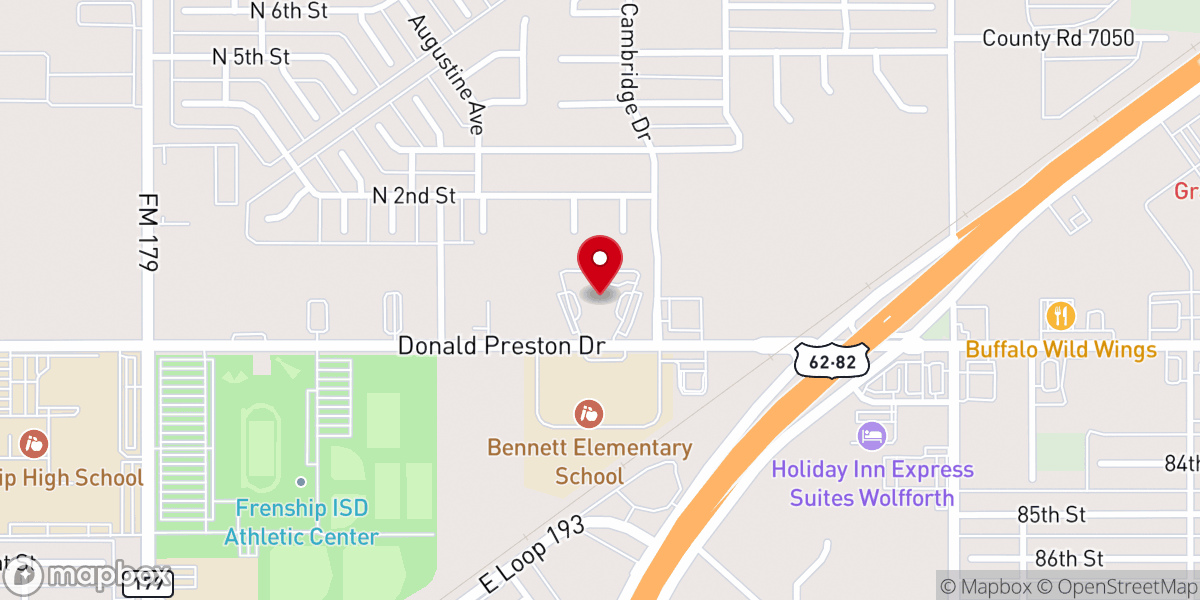 Map showing location of Wolfforth Methodist Church
