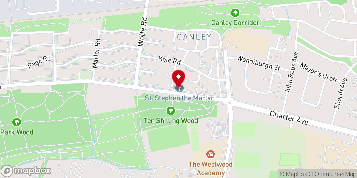 Map showing location of St Stephen's Church