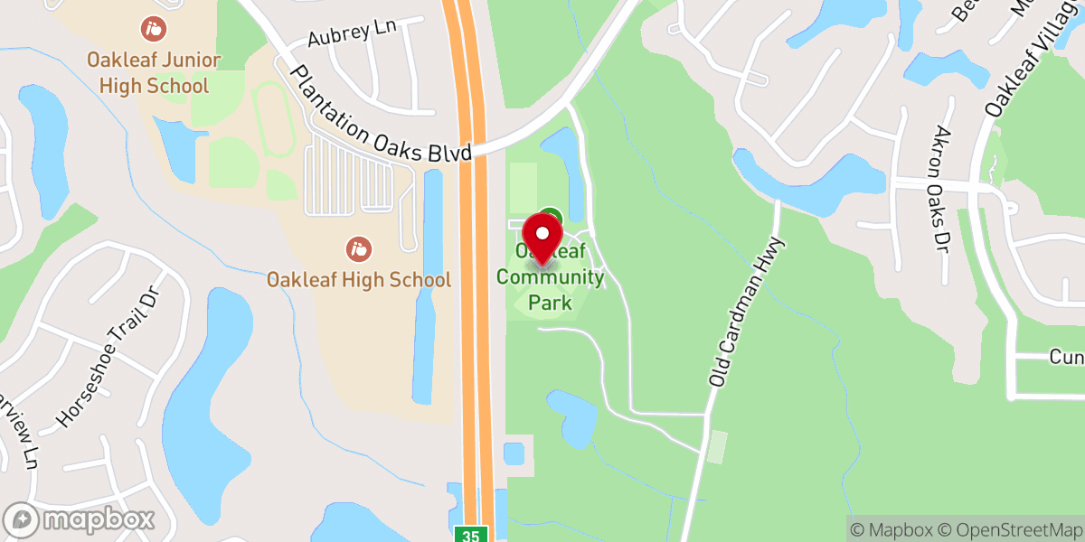 Map showing location of Oakleaf Sports Association