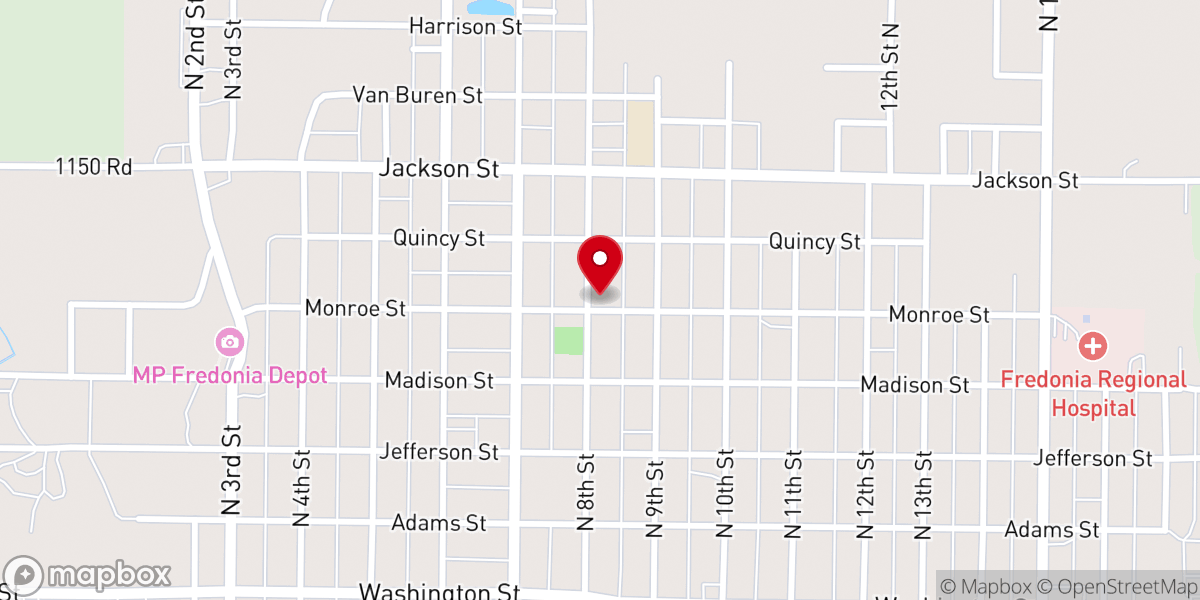 Map showing location of First South Baptist Church