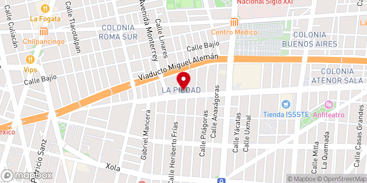 Map showing location of Parroquia de Nuestra Señora de la Piedad