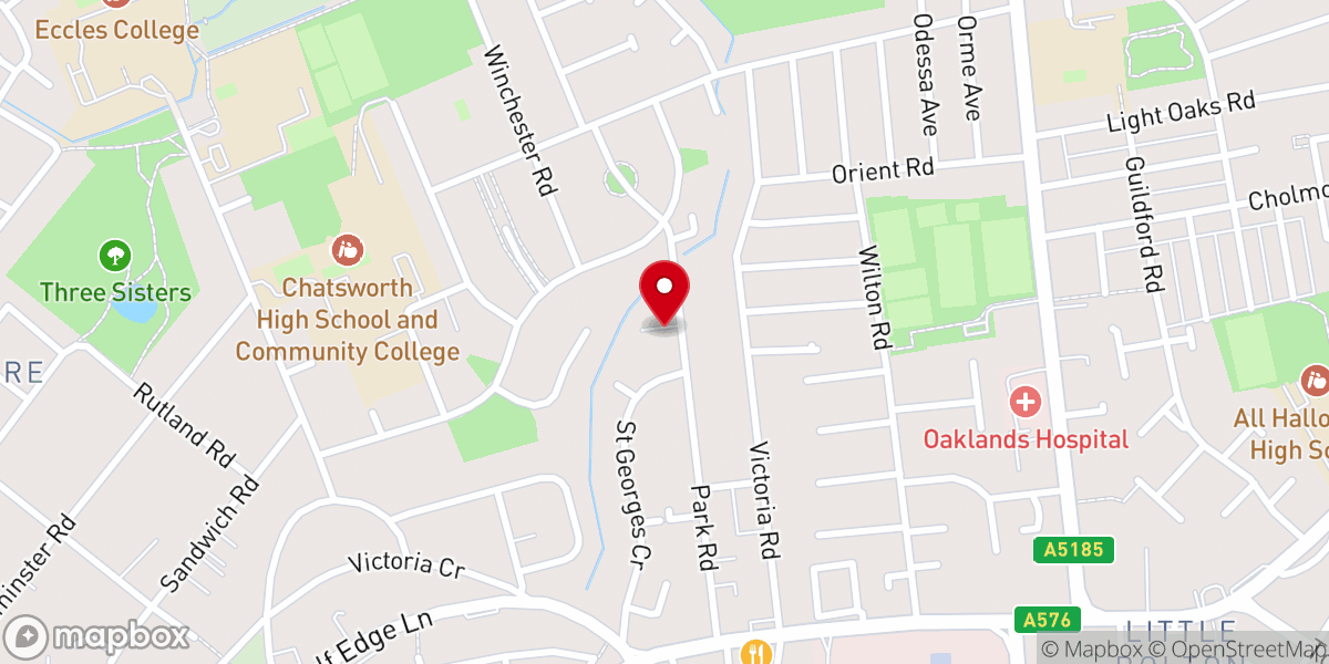 Map showing location of St Peter & St Paul R C Church