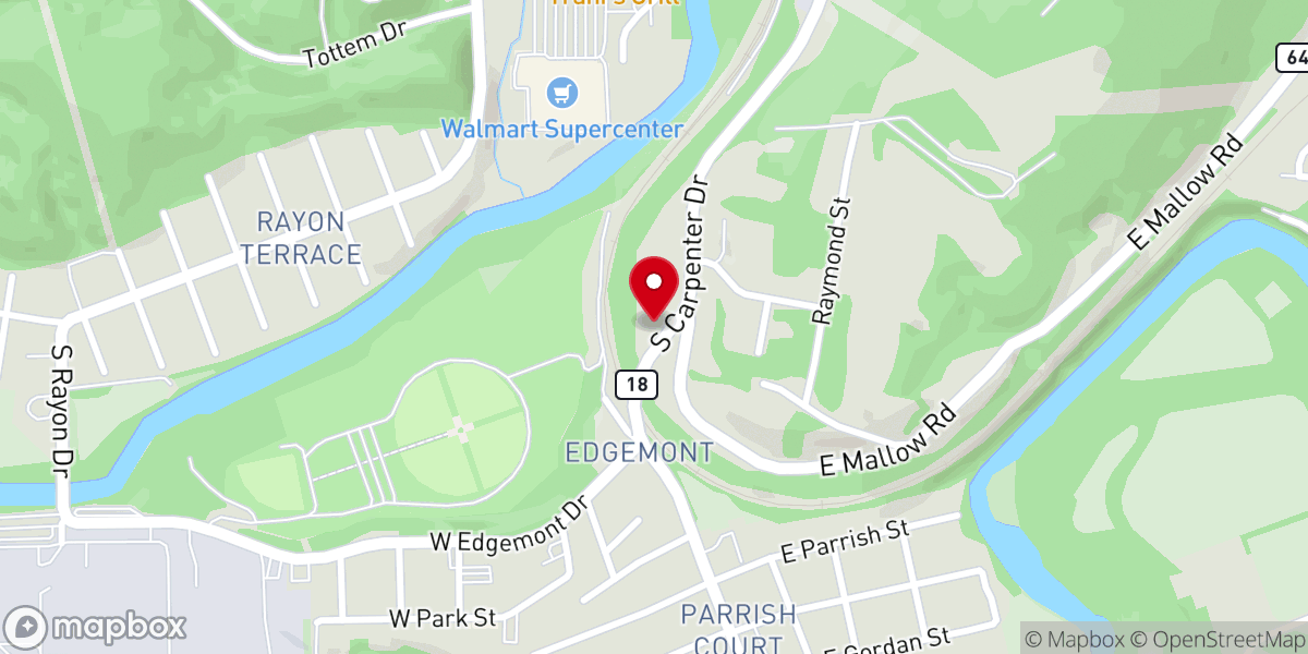 Map showing location of Covington Bible Church
