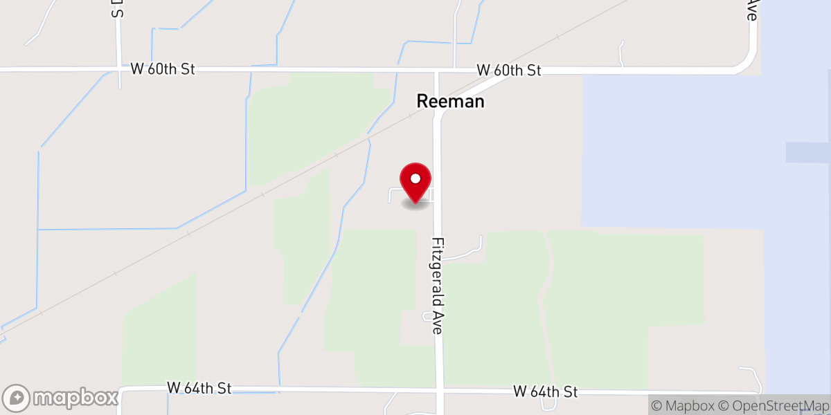 Map showing location of Reeman Christian Reformed Church