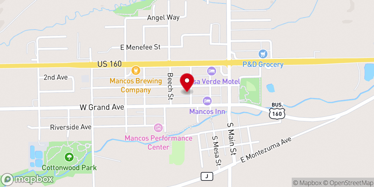 Map showing location of First Baptist Church