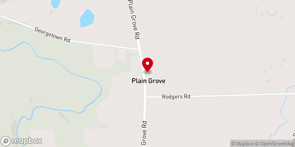 Map showing location of Plain Grove Presbyterian