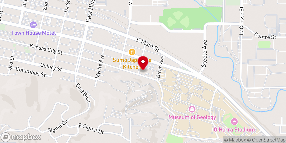 Map showing location of Newman Center