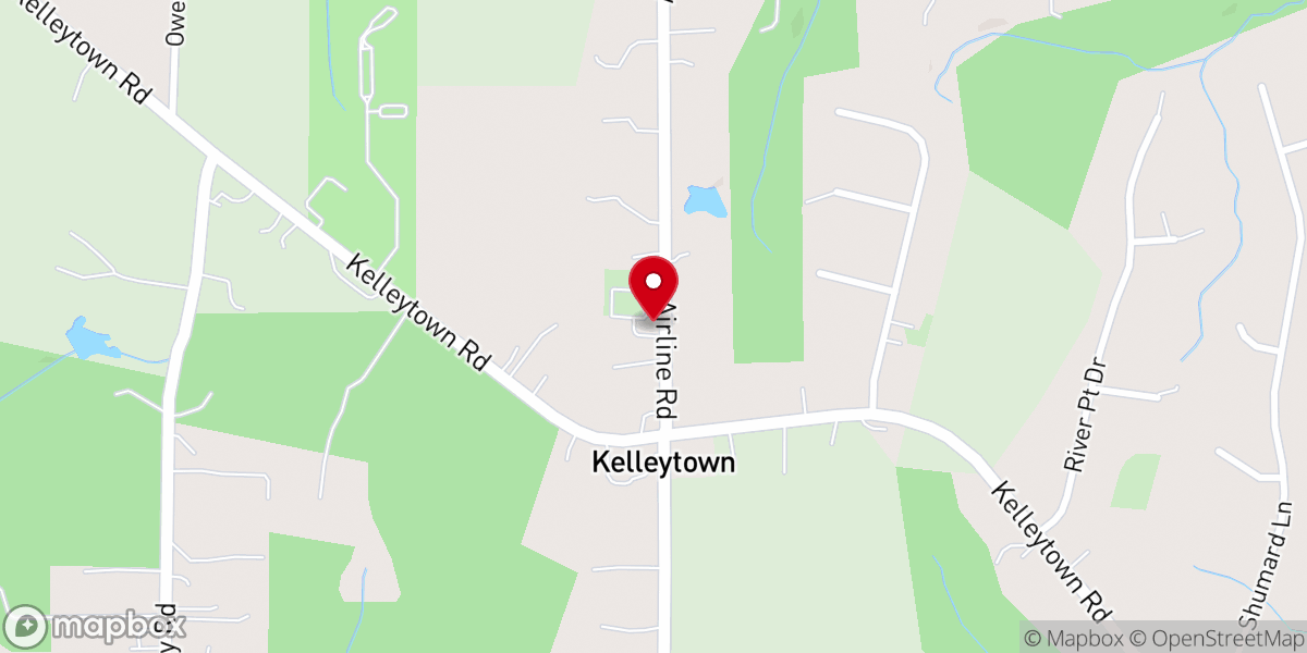 Map showing location of Kelley Presbyterian Church