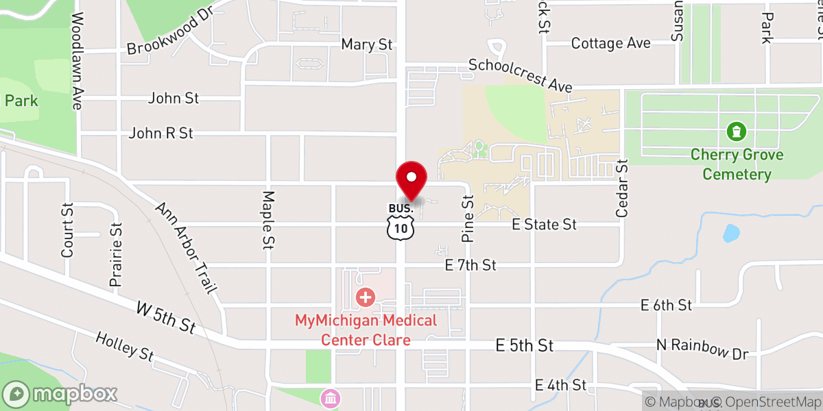 Map showing location of St. Cecilia Catholic Church