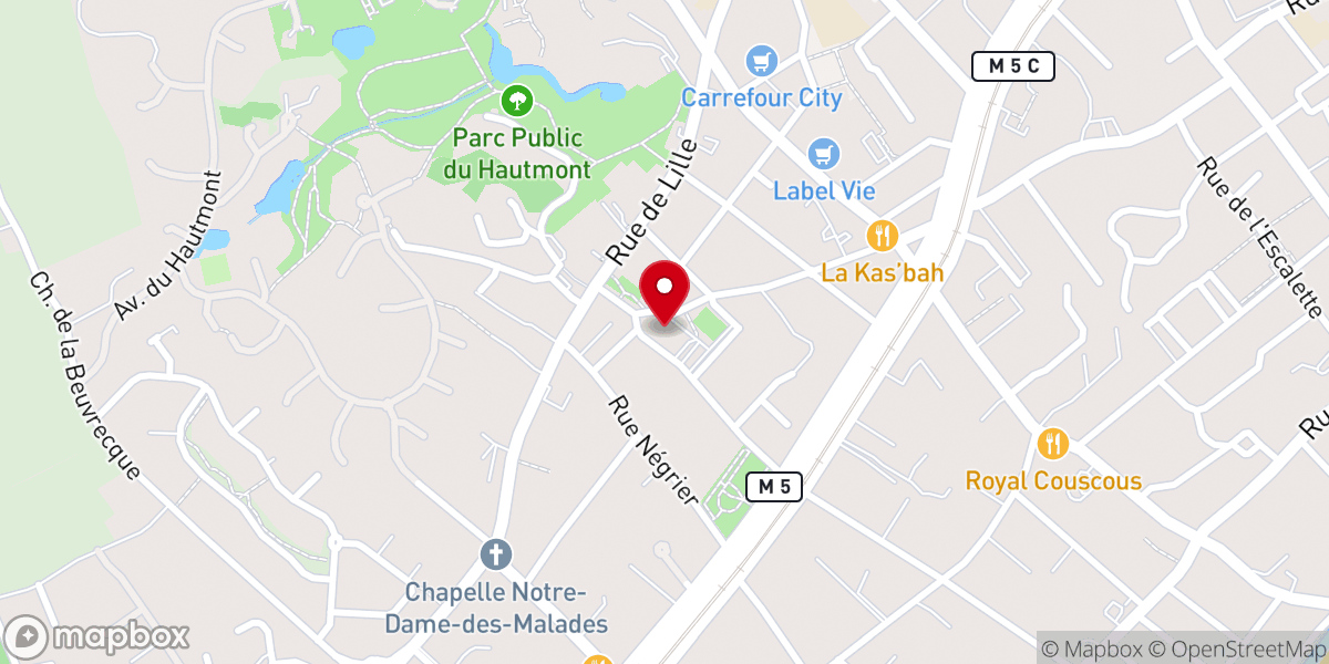 Map showing location of Église Saint-Germain de Mouvaux