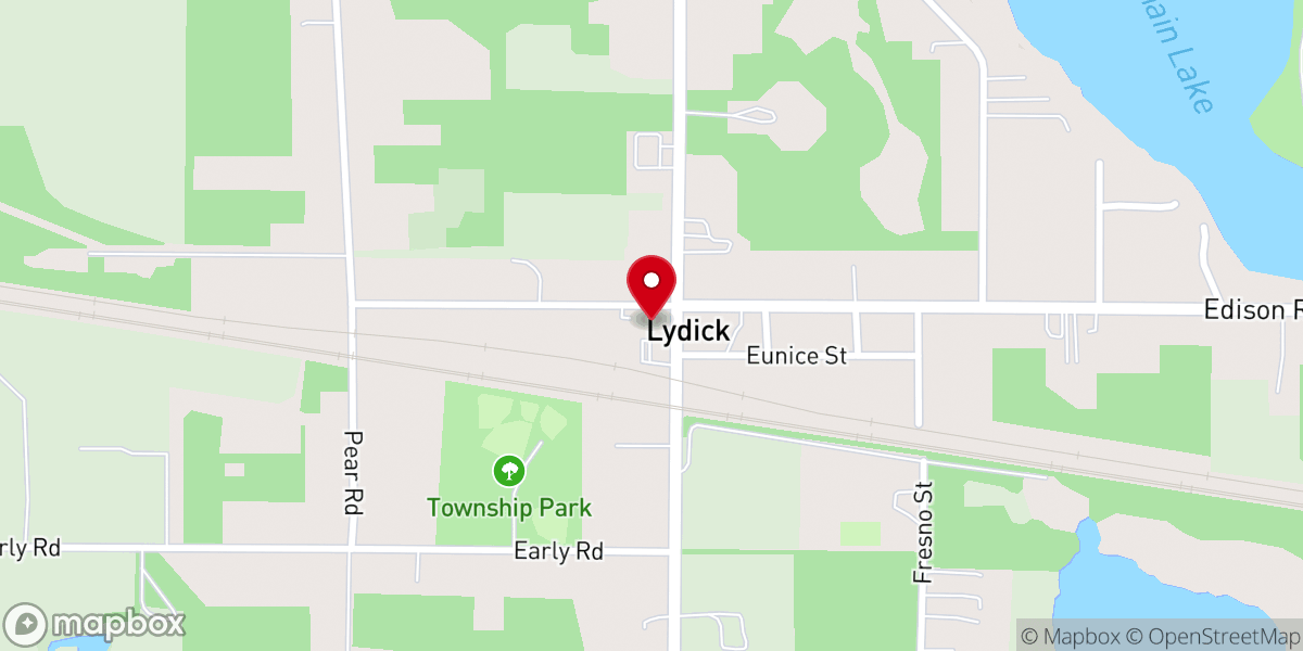 Map showing location of Lydick United Methodist Church